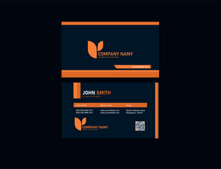 Double-sided creative business card template. Modern presentation card with company logo. Vector business card template. Visiting card for business and personal use. Vector illustration design.