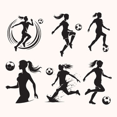 Soccer Mom Mothers day silhouette bundle vector trendy illustration