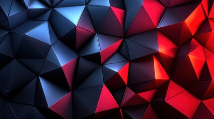 Red blue abstract polygonal texture background