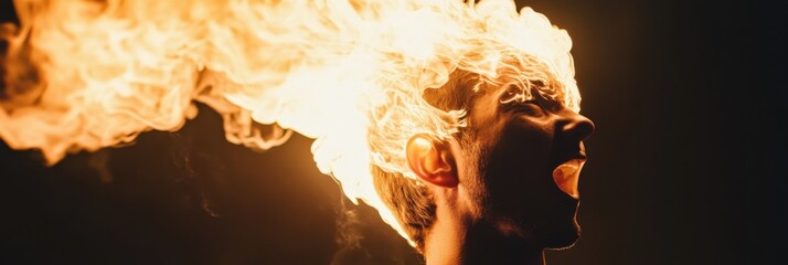 Burnout humor takes a fiery twist with a playful expression of frustration, laughter, and creative release