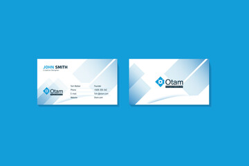 Double-sided creative business card template. Modern presentation card with company logo. Vector business card template. Visiting card for business and personal use. Vector illustration design.