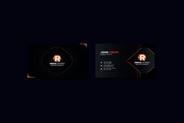 Double-sided creative business card template. Modern presentation card with company logo. Vector business card template. Visiting card for business and personal use. Vector illustration design.