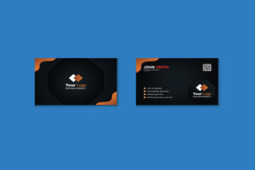 Double-sided creative business card template. Modern presentation card with company logo. Vector business card template. Visiting card for business and personal use. Vector illustration design.