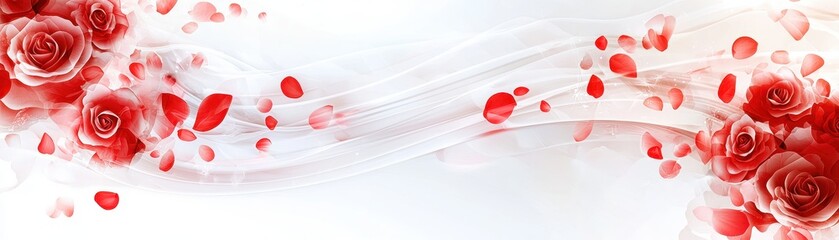 Fototapeta premium Abstract Floral Design Featuring Softly Flowing Rose Petals in Elegant Composition for Modern Decor
