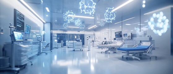 Fototapeta premium A modern healthcare facility with advanced medical equipment and a sterile environment.