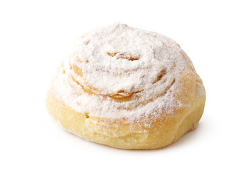 Sweet dough pastry topped with powdered sugar served as a popular treat during morning gatherings...