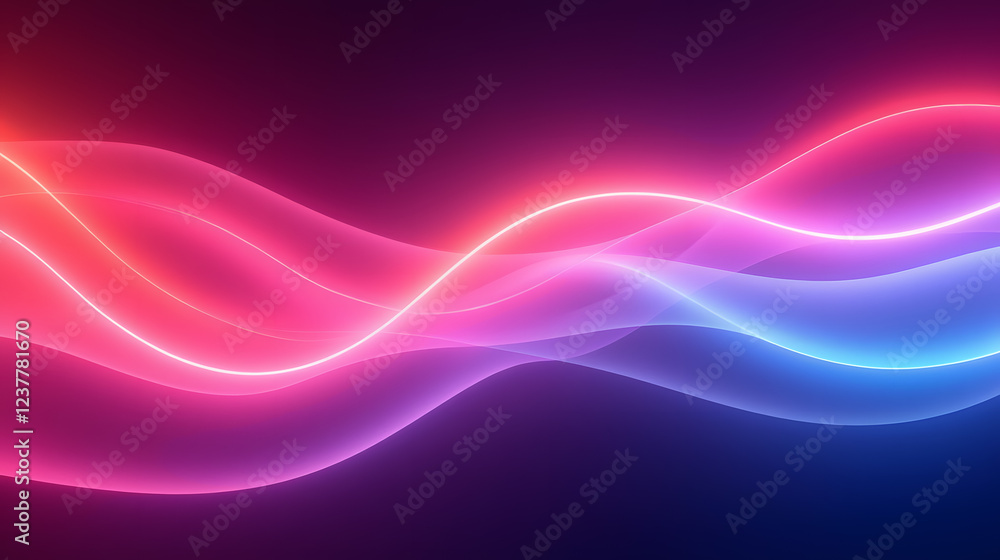 Poster colorful abstract wave background featuring bright pink and blue hues with smooth gradients creating