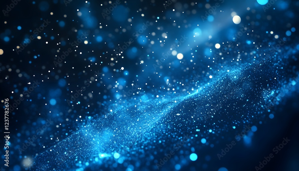 Aufkleber abstract blue particle wave background image