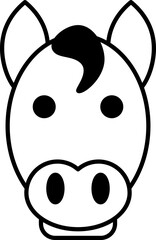 horse icon vector outline