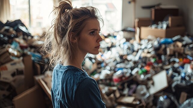 cleanup concept. Decluttering a messy household image