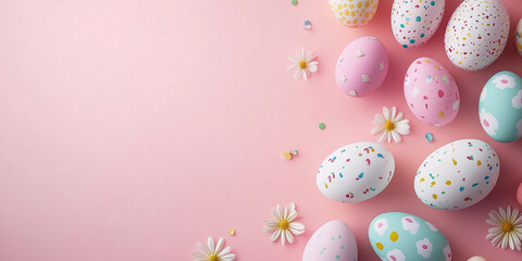 Fr&ouml;hliche Ostern-Hintergrund, Kartenvorlage, Ostereier, fr&ouml;hliche Ostern, Oster-Tapete, Werbeschild, Werbebanner, Frohe Ostern