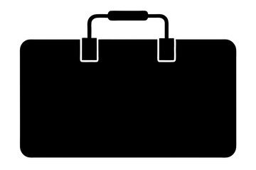 Black Briefcase Silhouette Vector, Briefcase icon Vector