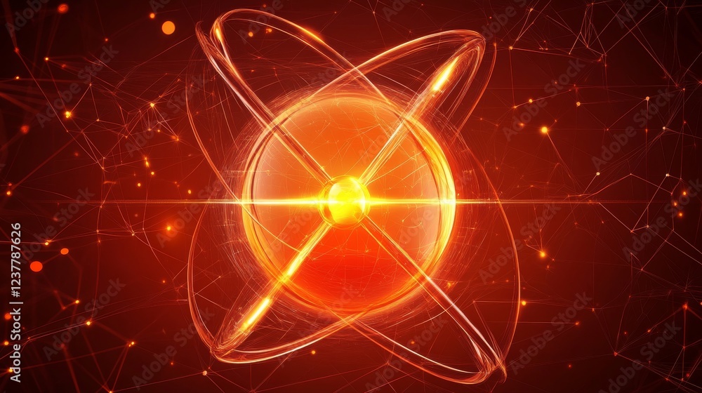Aufkleber abstract molecular structure with glowing atoms and connected nodes on a futuristic science backgrou