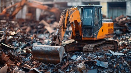 cleanup concept. Urban scrap metal recycling service image