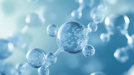 Abstract blue science technology background with glowing molecules, digital connections, and futuristic chemical structures, representing scientific innovation, molecular research, and biotechnology i