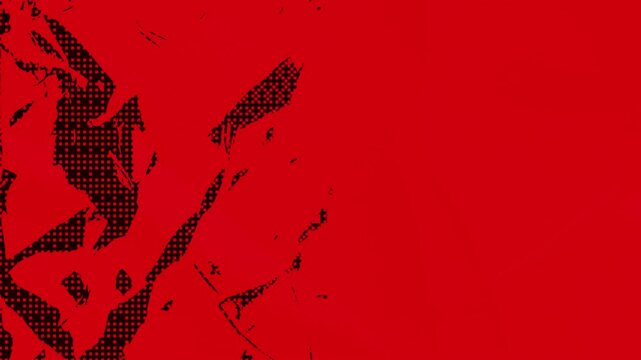 Animated red and black pixel background on crumpled paper texture