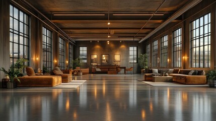 Luxurious Industrial Loft Apartment Interior Design