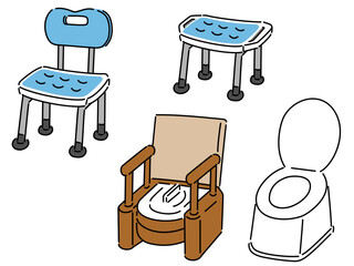 介護用品　シャワー椅子、ポータブルトイレ