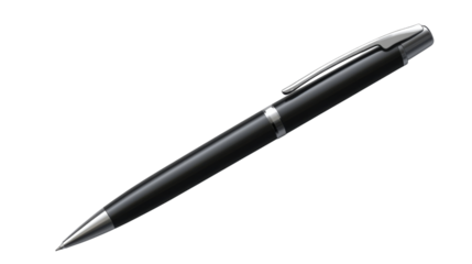 Black ballpoint isolated on white background 