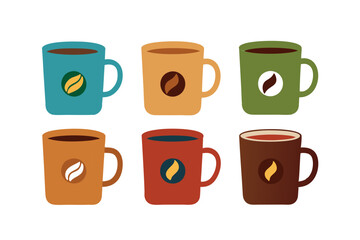 Obraz premium set of colorful coffee mugs