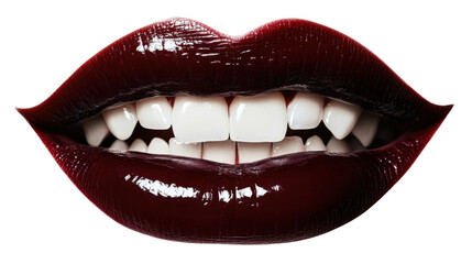 Obraz premium Red lips isolated on white background 