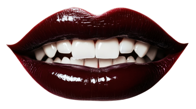 Red lips isolated on white background 