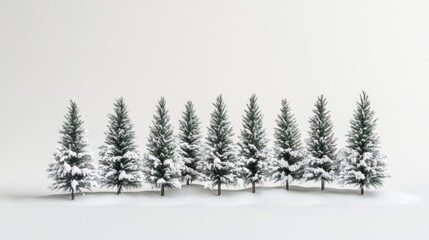 Obraz premium snowy pine trees winter landscape
