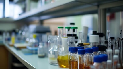 Futuristic biological science background with abstract dna helix, glowing molecular structures, and digital data elements representing biotechnology, genetic research, and medical innovation in a high