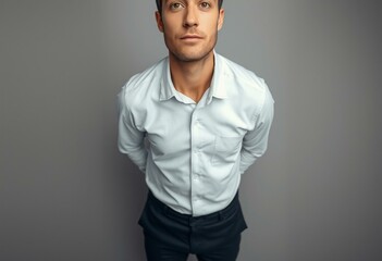 Obraz premium Portrait of a male person with a prominent nose