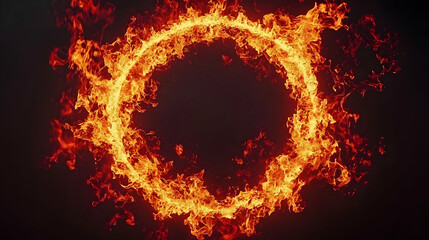 Fiery Ring Background, Abstract Inferno