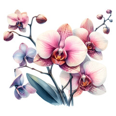 Obraz premium orchid flowers on a white background
