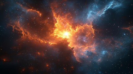 Cosmic Nebula Explosion. Generative AI