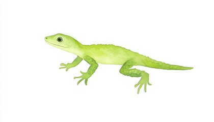 Vibrant green lizard illustration showcasing its unique features against a plain background
