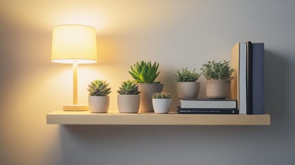 Chic modern urban bedroom featuring vibrant succulents in DIY planters on a stylish floating shelf.