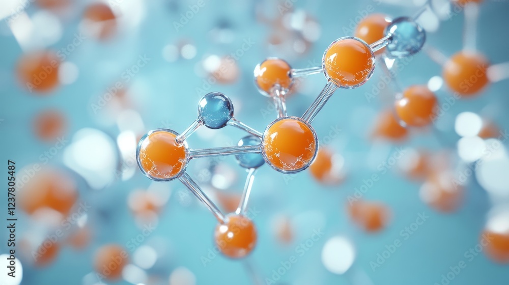 Aufkleber 3d rendering of a dna molecule isolated on a medical background, representing biochemistry and molec