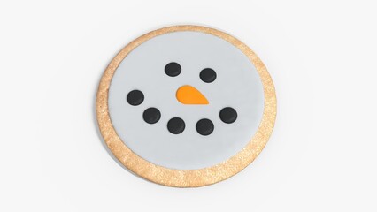 Christmas Cookies Various colours isolated on white .Christmas food