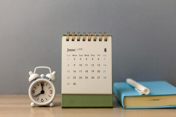 Desk calendar for June 2025. Calendar for planning and managing every day.