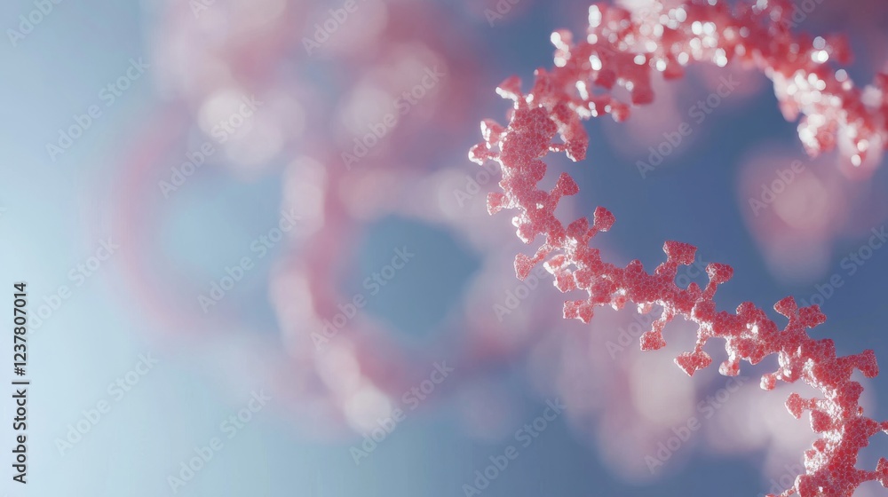 Poster 3d render of dna structure representing biochemistry in medical technology and healthcare innovation