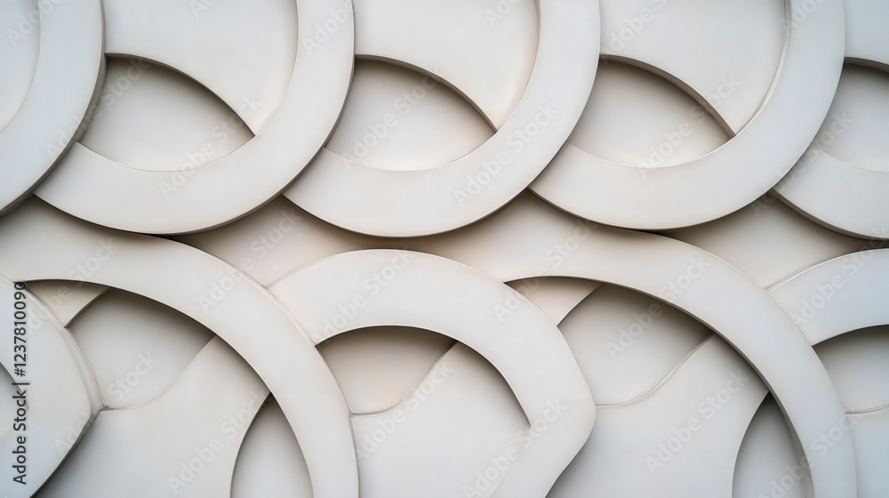 Aufkleber abstract white circular shapes on textured background for modern design projects