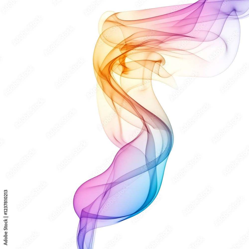 Aufkleber an image showcasing a vibrant abstract design featuring colorful smoke swirling in a graceful and dy