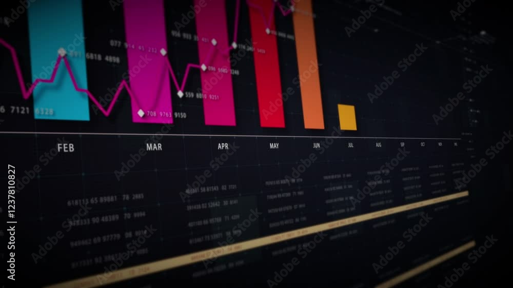 Poster dynamic data visuals for business info graphics, animated charts, and data-driven insights for a bus