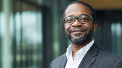 Fototapeta premium Portrait of a Smiling Black Businessman
