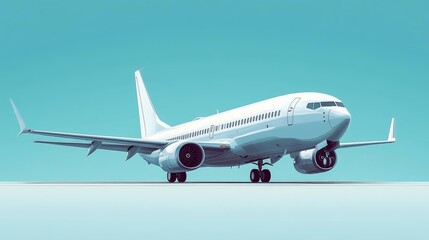 Fototapeta premium Modern Airplane on the Ground. Generative AI