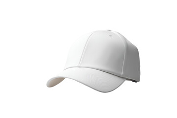 Fototapeta premium Minimalist White Cap on Clean White Background, Modern Flat Lay Design