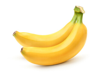Ripe sweet banana isolated on white background. Clipping path.