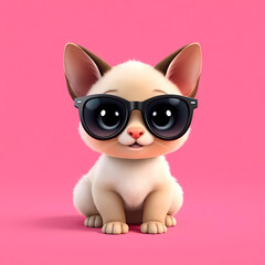 A cute cat kitten with sunglasses
