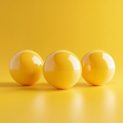 Abstract yellow spheres, minimalist design, 3d render, Generative AI