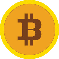 Bitcoin isolated on transparent  background