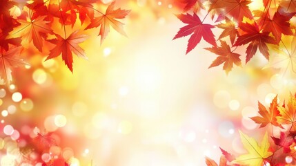 Fototapeta premium autumn leaves background fall foliage red and orange maple leave