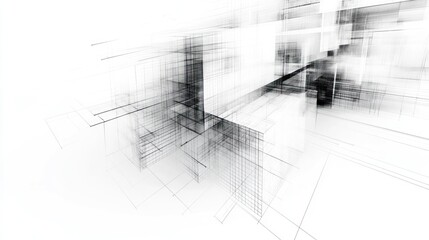 Obraz premium Abstract Wireframe Cityscape Design Rendering